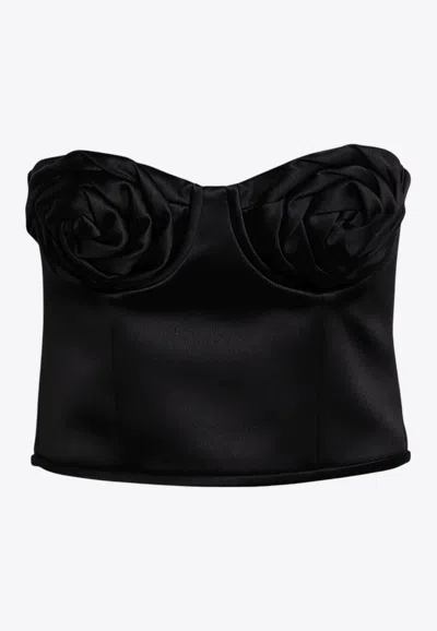 Shop Marc Jacobs Satin Rose Corset In Black