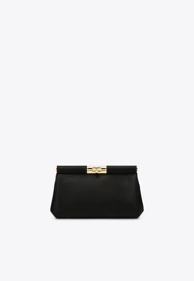 Dolce & Gabbana Marlene Small Satin Shoulder Bag In Black