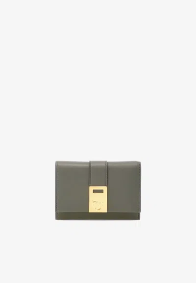 Ferragamo Hug Compact Wallet In Gray