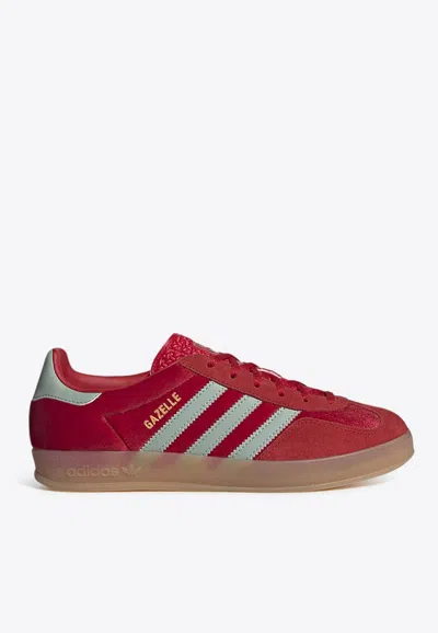 Adidas Originals Gazelle Indoor Velvet Low-top Sneakers In Red