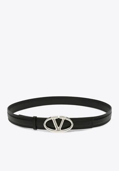 Valentino The Bold Edition Vlogo Belt In Black