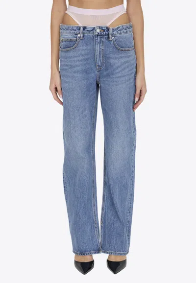 Alexander Wang Jeans With Pre-styled Thong In Blue