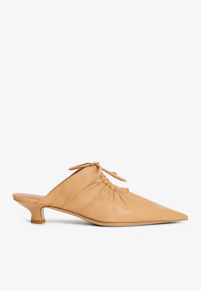 By Malene Birger Tan Masey Leather Mules In Brown