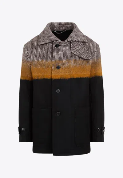 Dries Van Noten Multicolor Stand Collar Coat In Multicolor