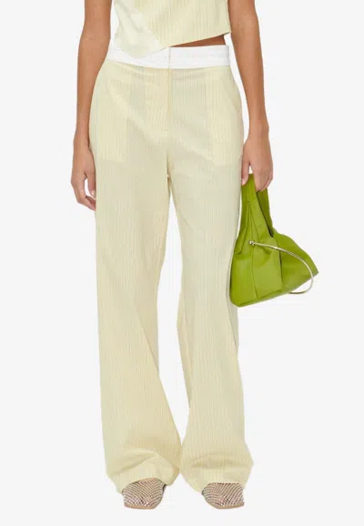 Stine Goya Bibbi Striped Wide-leg Pants In Yellow