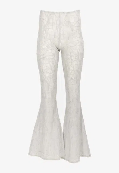 Charo Ruiz Elys Embroidered Flared Pants In Ivory