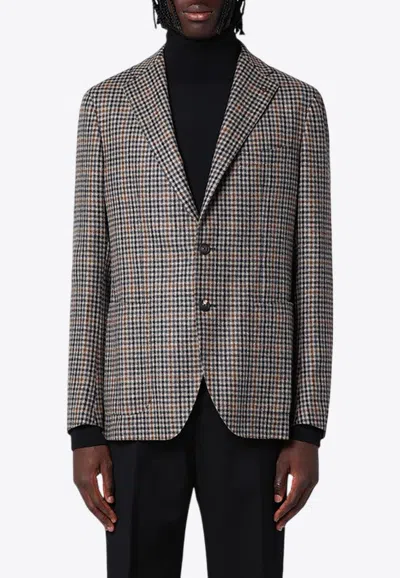 TAGLIATORE SINGLE-BREASTED CHECKED BLAZER 
