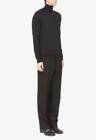 Maison Margiela Roll Neck Merino-wool Sweater In Black