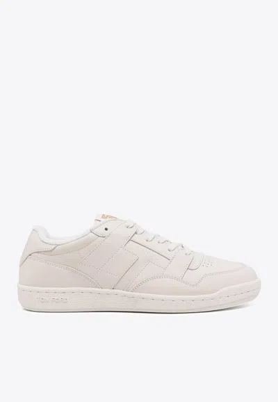 Tom Ford Round Head Lacing Low-cut Casual Sneakers In White