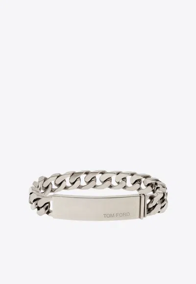 Tom Ford Logo Chain Bracelet In Silver