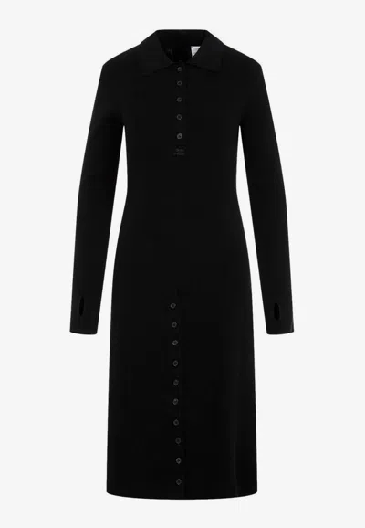 Courrèges Courreges Multi Buttons Midi Dress Women In Black
