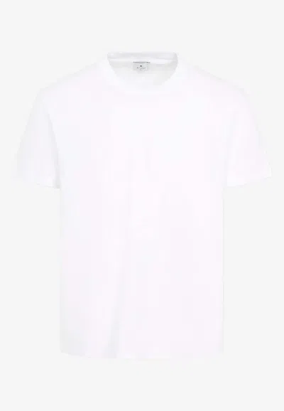 Etro Pegaso-embroidered Crewneck T-shirt In White