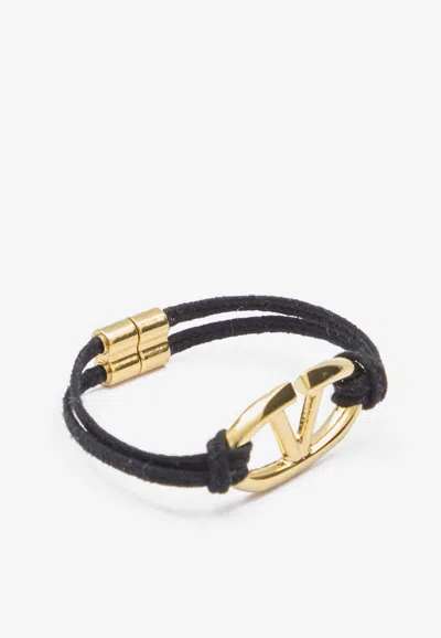 Valentino Garavani Women Vlogo The Bold Edition Bracelet In Black