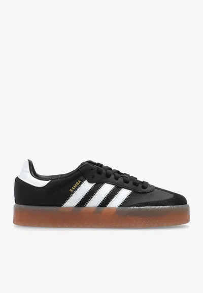 Adidas Originals Sambae Leather Low-top Sneakers In Black