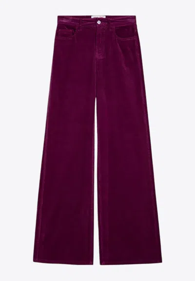 Department Five Department 5 Purple Corduroy Palazzo Trousers In Purple