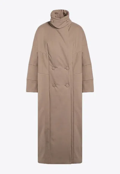 Dries Van Noten Oversized Coat In Camel-coloured Cotton Women In Beige