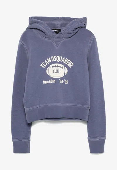 Dsquared2 Logo-print Hoodie In Blue