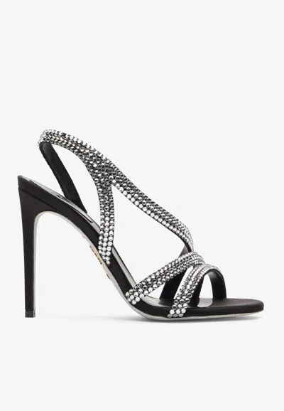 René Caovilla 105mm Lisa Sandals In Black