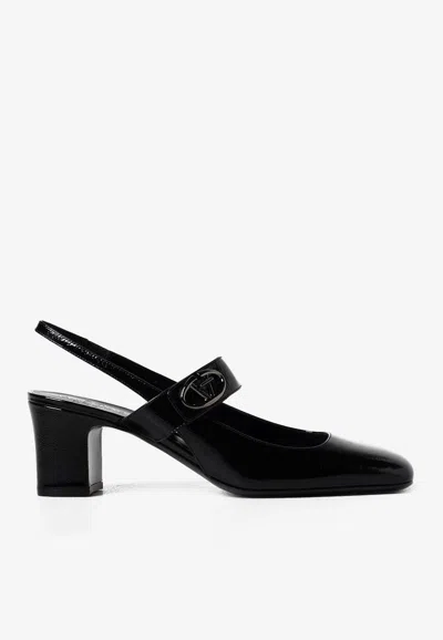 Valentino Vlogo Locker 60 Mary-jane Slingback Pumps In Black