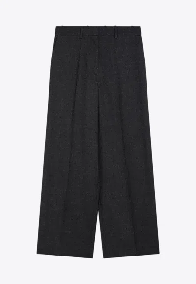 Givenchy Wool Wide-leg Tailored Pants In Gray