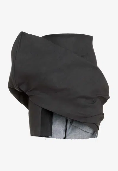 Rick Owens Draped Mini Skirt Women In Black