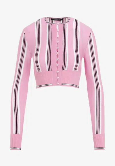 Jacquemus Pink Virgin Wool Le Cardigan Spiaggia Cardigan In Pink