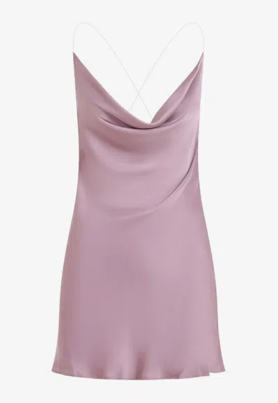 Y/project Mini Satin Slip Dress With Spaghetti Straps In Purple