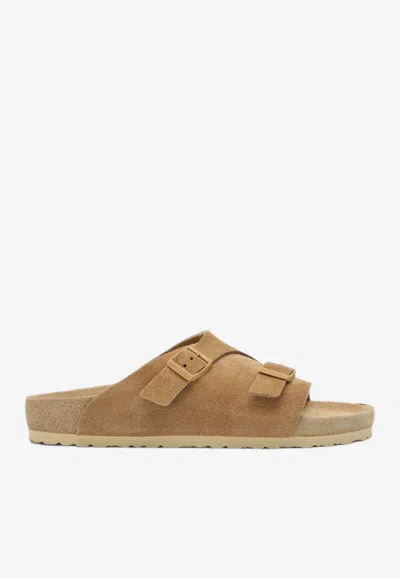 Birkenstock Zurich Suede Slides In Beige