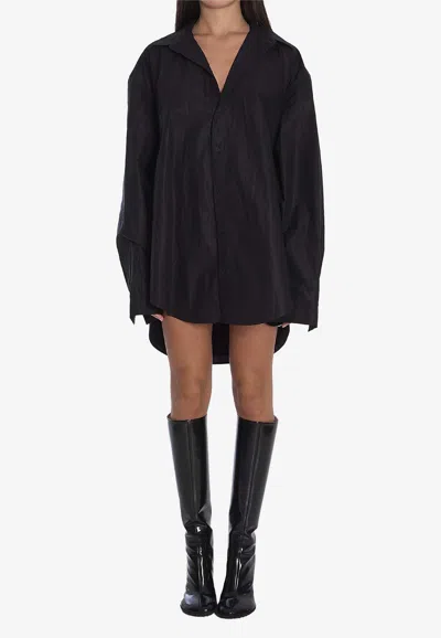 Balenciaga Suspended Shirt Dress In Black