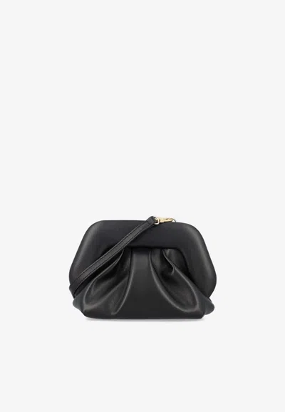 Themoirè Gathered Pleated Structured Top Handle In Black
