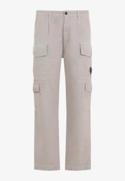 C.p. Company Lens-detail Cargo Pants In Khaki