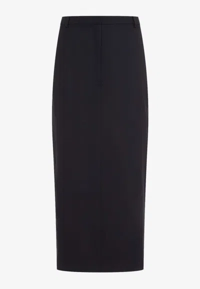 Theory Twill Midi Skirt In Navy