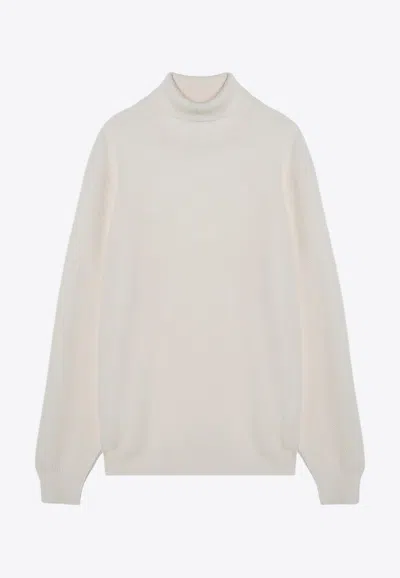 Tagliatore Turtleneck Wool Long Sleeves In White
