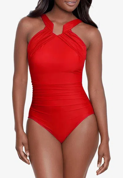 Miraclesuit Rock Solid Aphrodite One-piece Swimsuit In Red