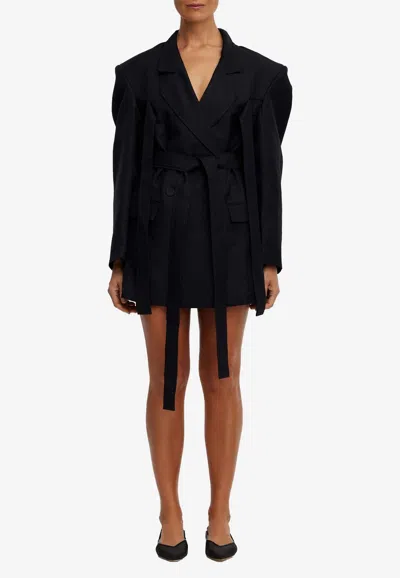 Acler Gennon Belted Mini Blazer Dress In Black