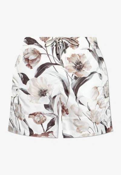 Dolce & Gabbana Floral-print Swim Shorts In Multicolor