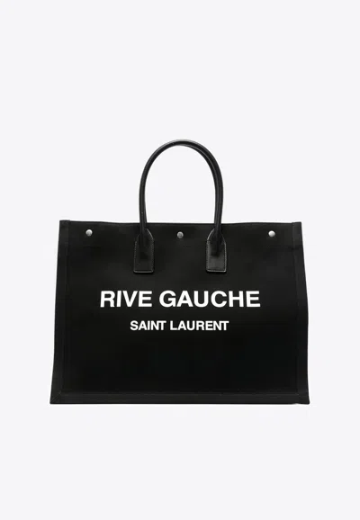 Saint Laurent Large Rive Gauche Tote Bag In Black