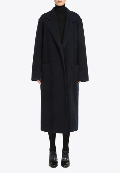 Max Mara Jene Wool-blend Belted Coat In Blue