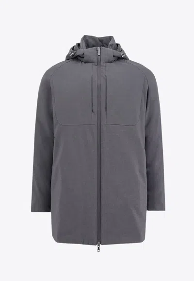 Shop Paul & Shark Recycled Technical Zip-up Parka In Gray