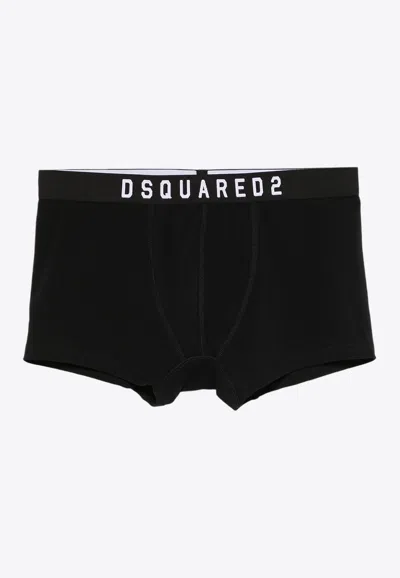 Dsquared2 Contrasting Logo Boxers In Black