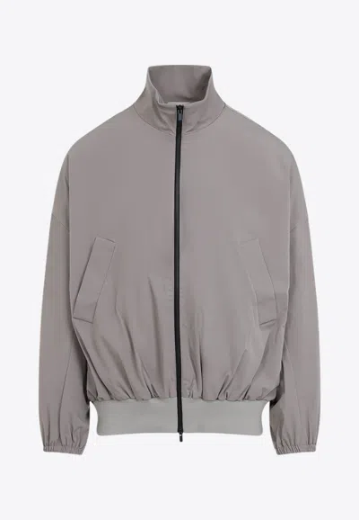 Fear Of God High Neck Track Jacket With Balloon Sleeves In Gray