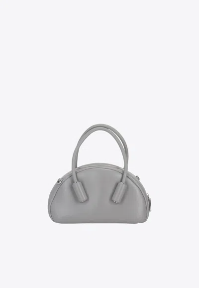 Themoirè Selene Faux Leather Top Handle Bag In Gray