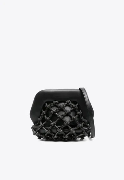 Themoirè Gea Knots Strass Clutch Bag In Black