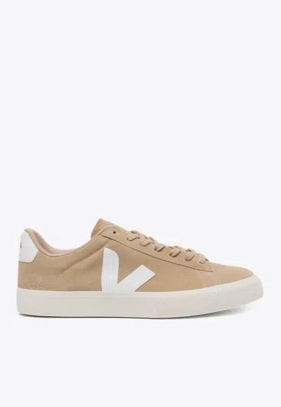 Veja Campo Low-top Suede Sneakers In Dune White