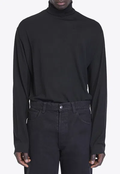 The Row Mavel High-neck Wool Sweater In Black