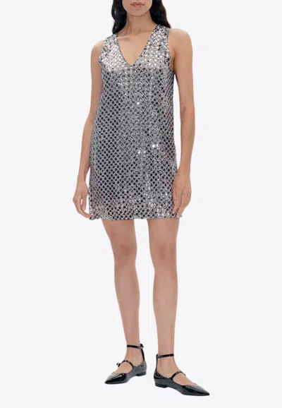 Baum Und Pferdgarten Jolietta Sequined Mini Dress In Silver