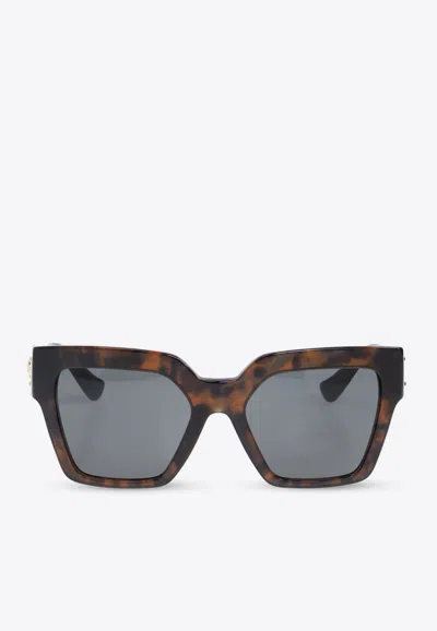 Versace Square-frame Sunglasses In Gray