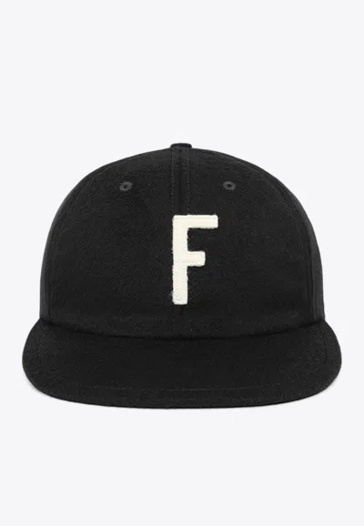 Shop Fear Of God Felted F Baseball Cap In Black