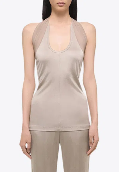 Helmut Lang Women's Liquid Dancer Halter Top In Beige