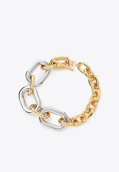 Rabanne Xl Link Two-tone Necklace In Gold
